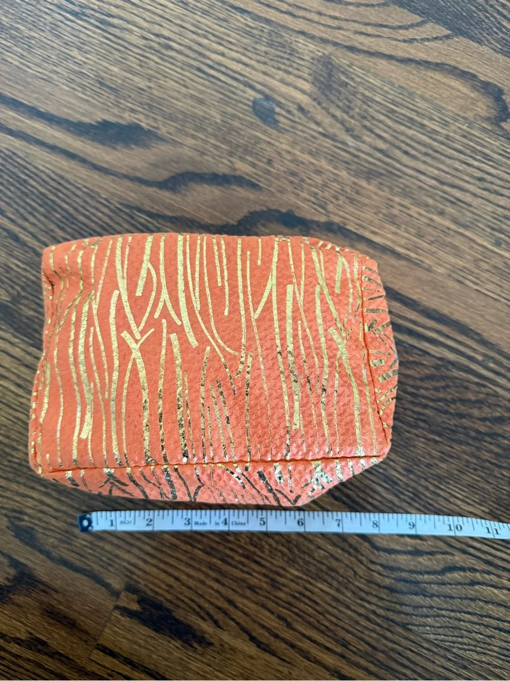 NWOT Orange Metallic Accent Women's Cosmetic Pouch
